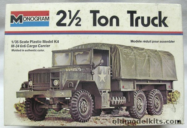 Monogram 1/35 M-34 6x6 2-1/2 Ton Cargo Truck With Diorama Instructions, 8214 plastic model kit